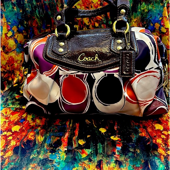 Coach Handbags - Coach - Ashley Scarf Print Convertible
Handbag Wristlet and Crossbody strap
